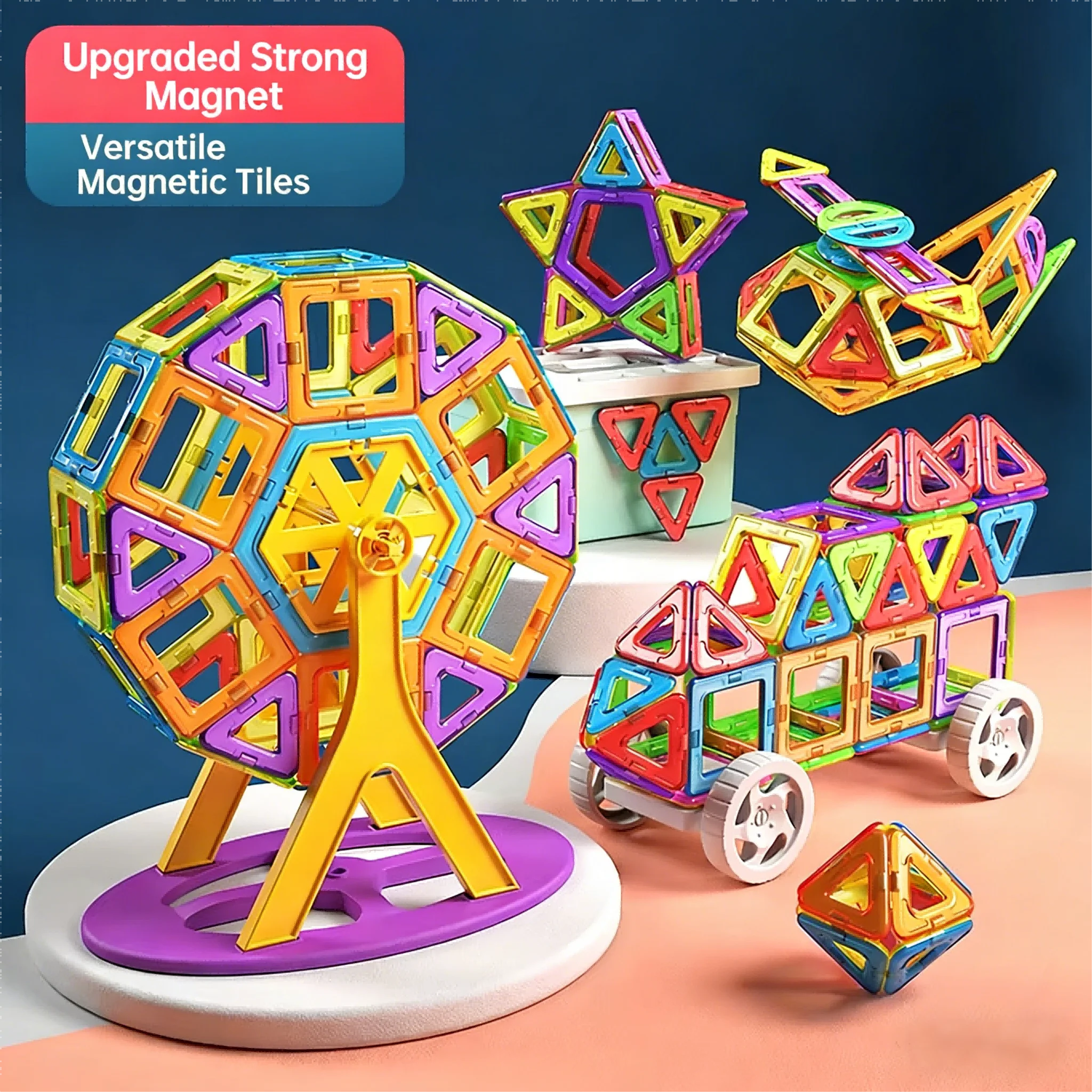 Magnetic Building Blocks Set - Educational STEM Toy for Kids 3+