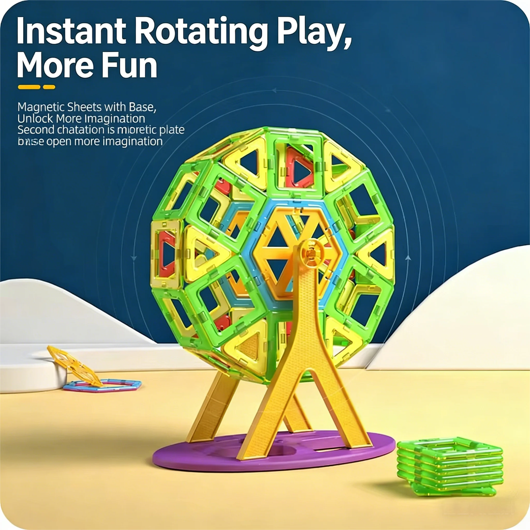 Magnetic Building Blocks Set - Educational STEM Toy for Kids 3+