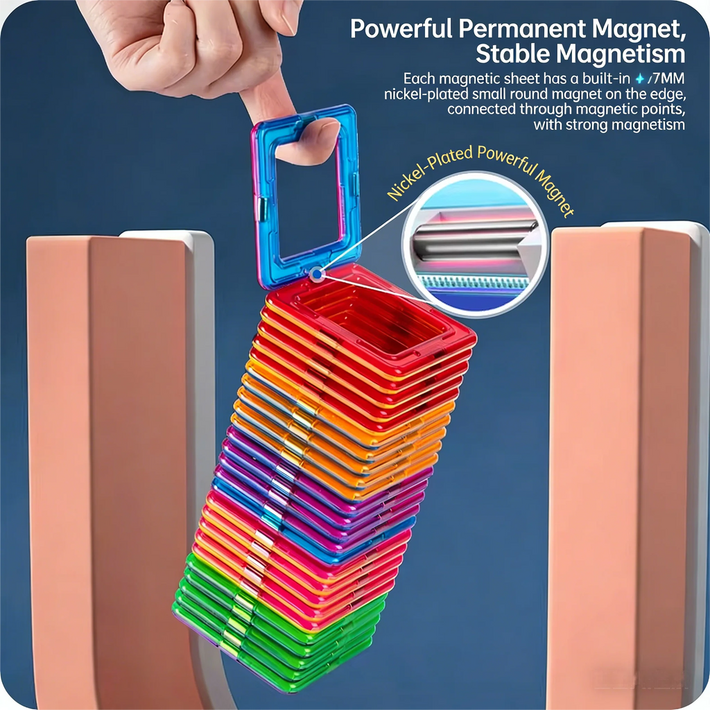 Magnetic Building Blocks Set - Educational STEM Toy for Kids 3+